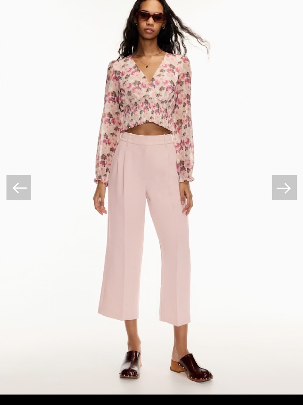 Aritzia Blush Pink Effortless Pants Cropped